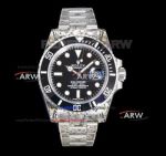Swiss Replica Rolex Submariner Black Dial Engraved Oyster Band 3135 Movement Watch